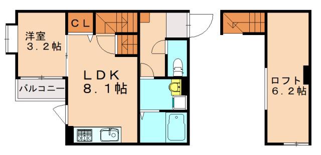 AR・TWINS二日市II(1LDK/1階)の間取り写真