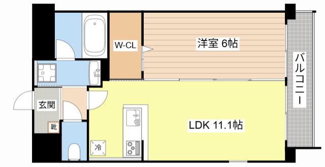 プリエボヌール(1LDK/2階)の間取り写真
