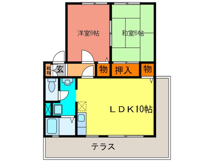 パナハイツ清和台(2LDK/1階)の間取り写真