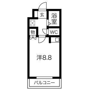 サイドフィール(ワンルーム/1階)の間取り写真