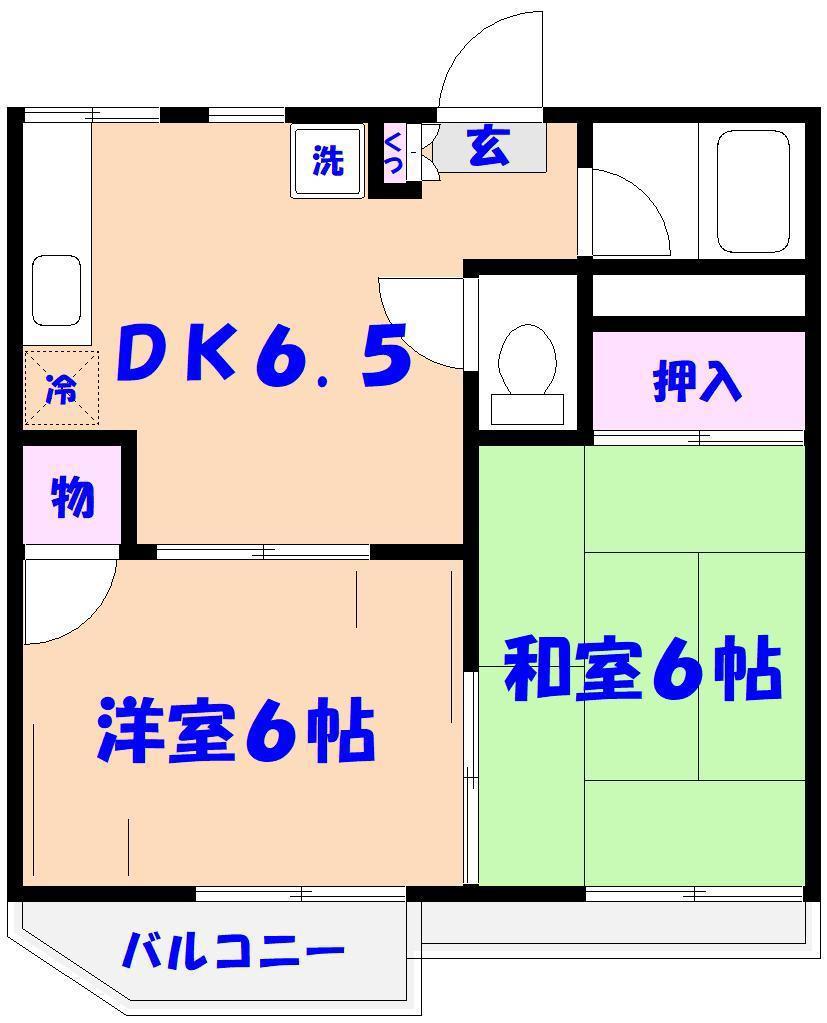 フジコーポ(2DK/2階)の間取り写真