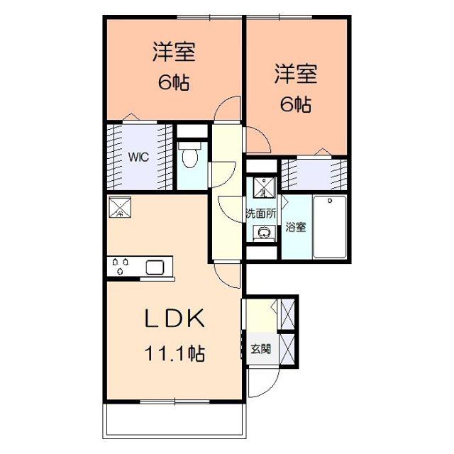 TAKUSALIRE(2LDK/1階)の間取り写真