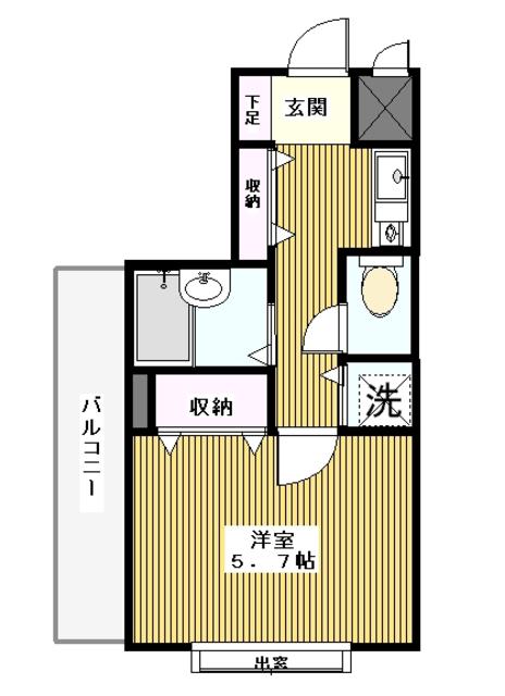 東武東上線 ときわ台駅(東京) 徒歩5分 5階建 築25年(1K/2階)の間取り写真