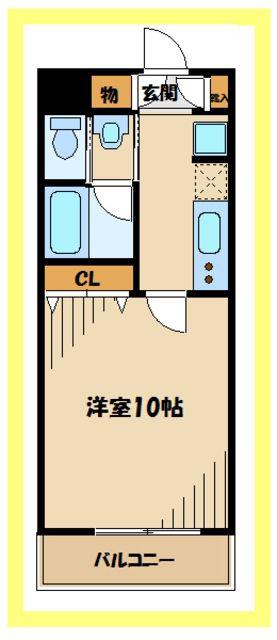 ラフィーネ(1K/4階)の間取り写真