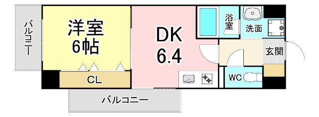 コンフォートスクエアー安部山(1DK/3階)の間取り写真