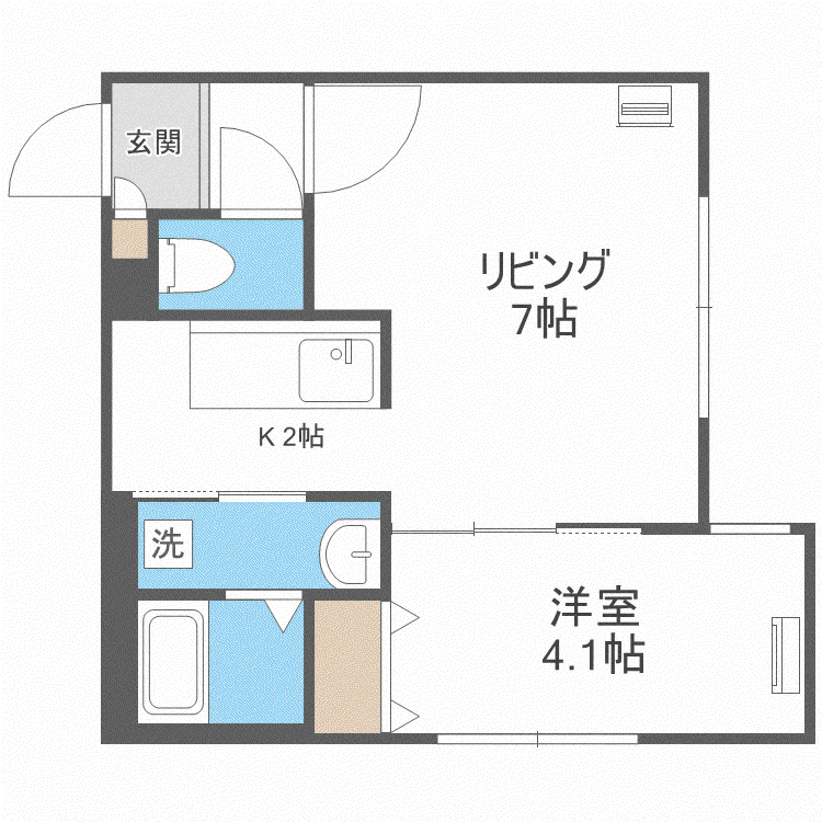 カーザフェリス平岸(1LDK/2階)の間取り写真