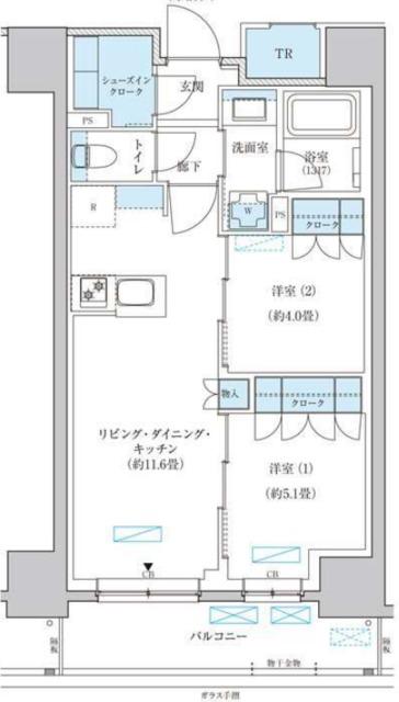パークアクシス池袋イースト(2LDK/9階)の間取り写真