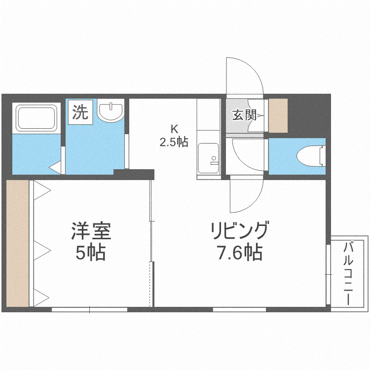 プレシェルト札幌苗穂(1LDK/5階)の間取り写真