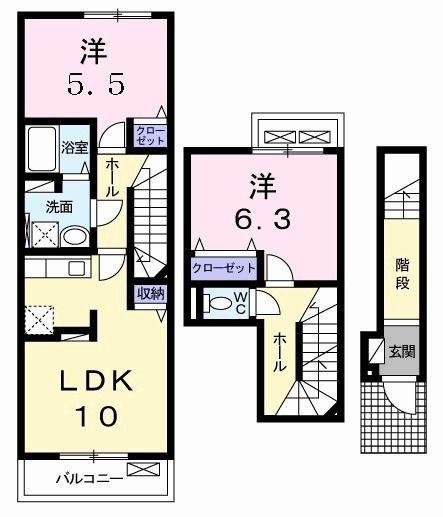 マリキータ(2LDK/2階)の間取り写真