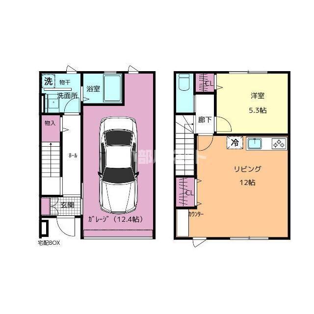 BLACK GARAGE(1LDK/1階)の間取り写真