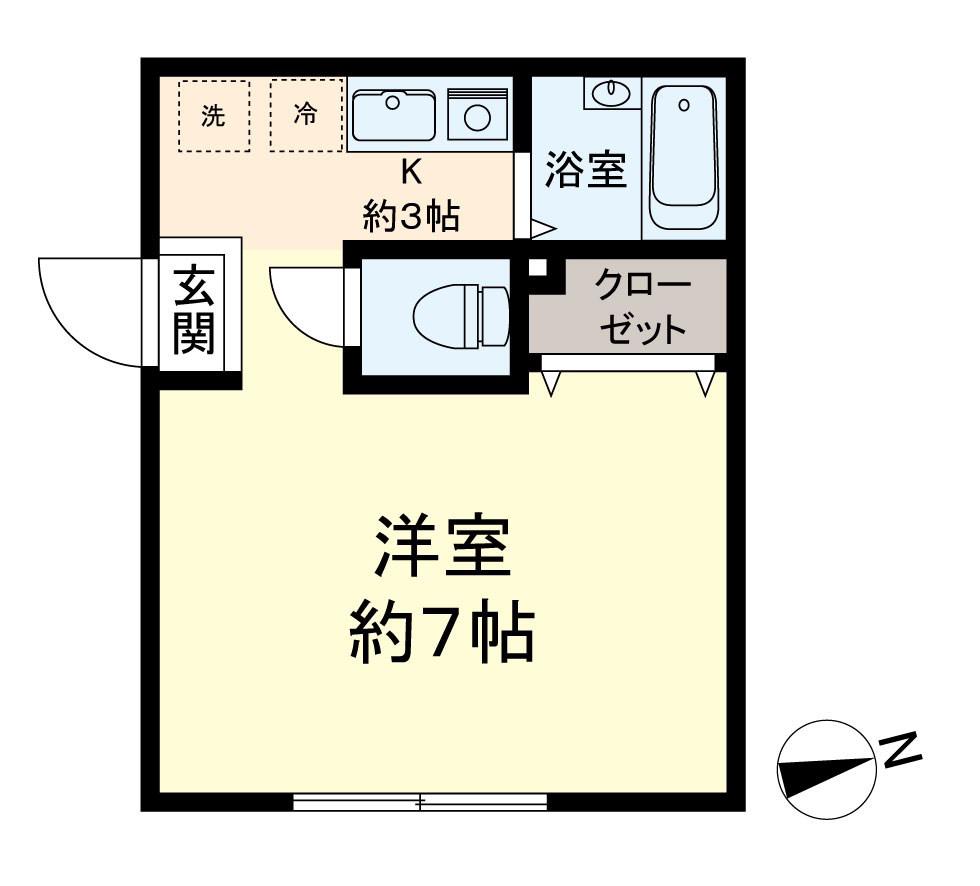 MODULOR国分寺(ワンルーム/2階)の間取り写真