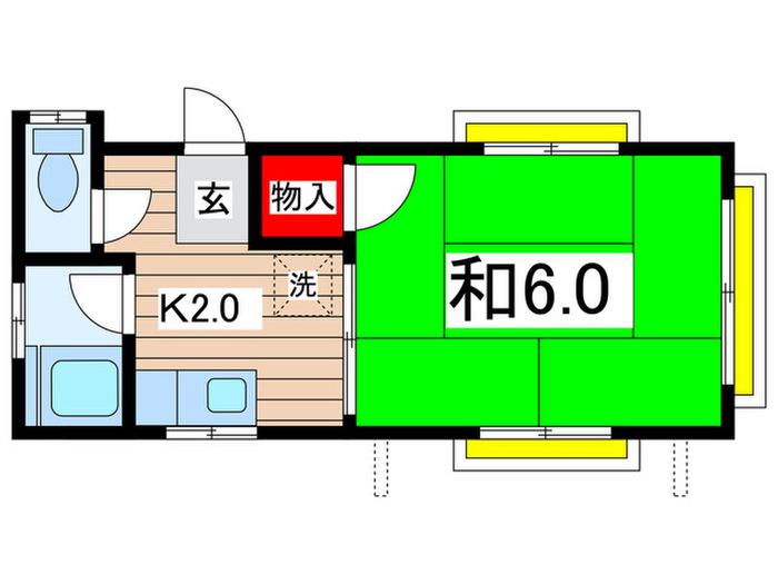 みかさビル(1K/2階)の間取り写真