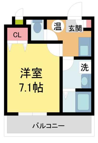 リーガルコート山本駅前(1K/3階)の間取り写真