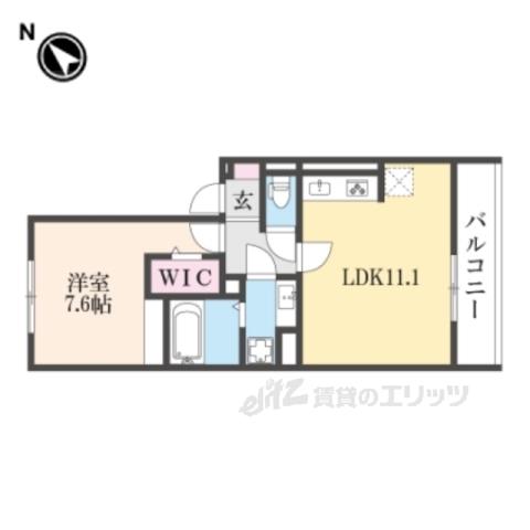 アイル東近江(1LDK/3階)の間取り写真
