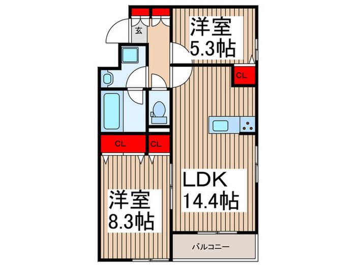 アークパレス(2LDK/1階)の間取り写真