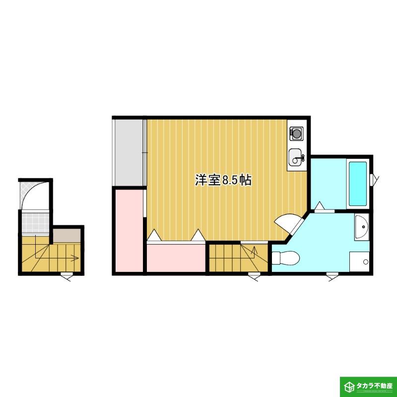 上田町A棟(ワンルーム/2階)の間取り写真