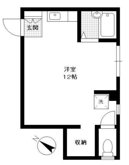 プラーズ末長(ワンルーム/2階)の間取り写真