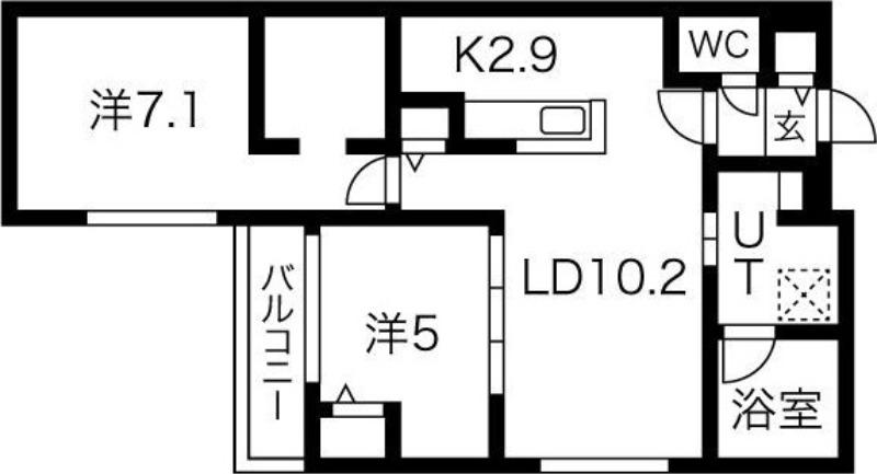 ESSENCE24E(2LDK/4階)の間取り写真