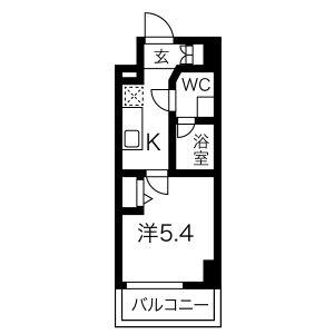 クラリッサ川崎ルーナ(1K/2階)の間取り写真