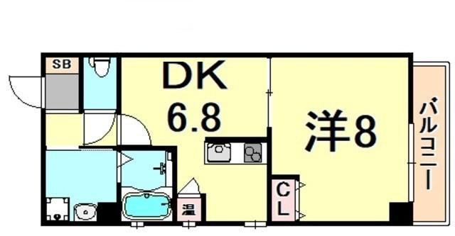 コートカトレア(1DK/1階)の間取り写真