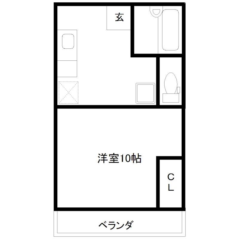 ザ・ドリームI棟(1K/1階)の間取り写真