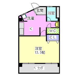 ヤカタハイツ(1K/2階)の間取り写真