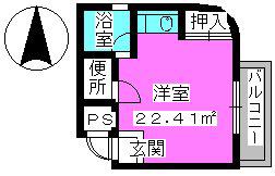 ラフォーレ四季(ワンルーム/3階)の間取り写真