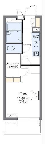 レオパレスゆとろぎ岡部(1K/4階)の間取り写真