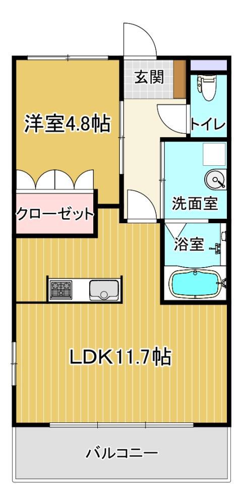 サニーヒルズタカノス(1LDK/1階)の間取り写真