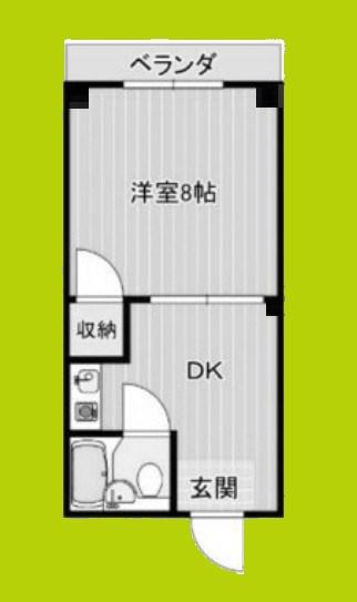 谷本ハイツ(1DK/1階)の間取り写真