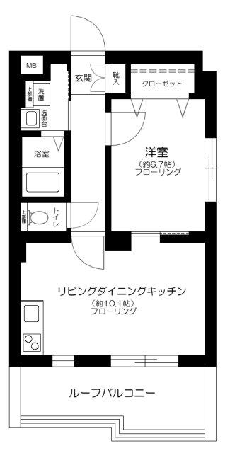 プラクティカル中野坂上(1LDK/3階)の間取り写真