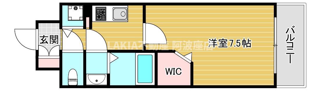 MIRAGEPALACE LOTUS LIFE(1K/7階)の間取り写真