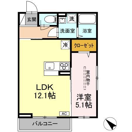 DーROOM 二軒茶屋 TMT(1LDK/2階)の間取り写真