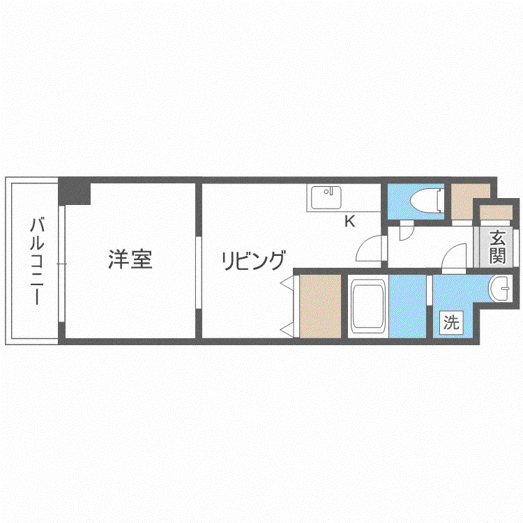 ノースパレス南郷通(1DK/3階)の間取り写真