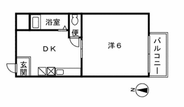 ANNEX西新(1DK/3階)の間取り写真