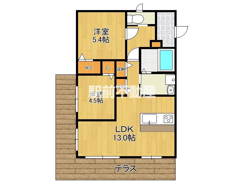 ヴェンティTOSU(2LDK/1階)の間取り写真