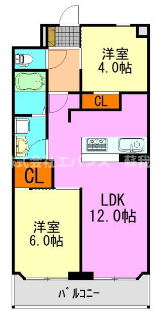第5センチュリーハイム(2LDK/1階)の間取り写真
