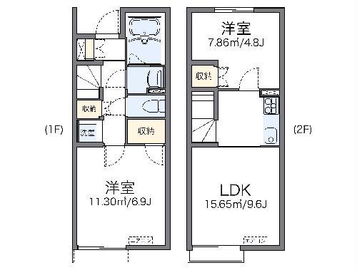 レオネクストサニーハウス前原(2LDK/1階)の間取り写真