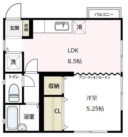 富士塚美和ハイツ(1LDK/1階)の間取り写真