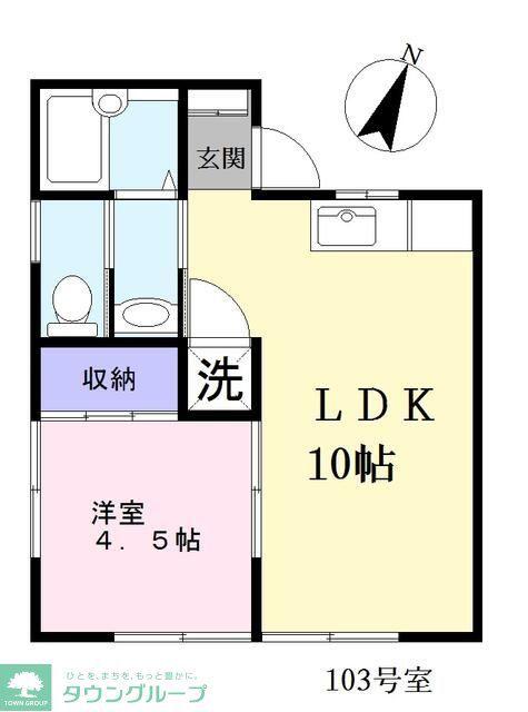 ソリッドリファイン草加新田ノース(1LDK/1階)の間取り写真