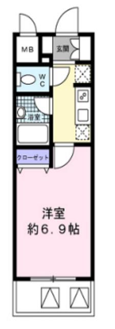 N′Sコート139REX新橋(1K/15階)の間取り写真