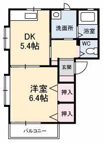メゾン一林(1DK/1階)の間取り写真