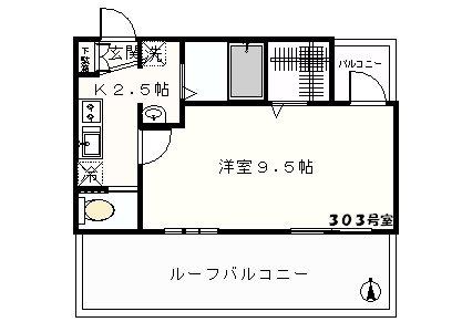 オーパス中野(1K/3階)の間取り写真