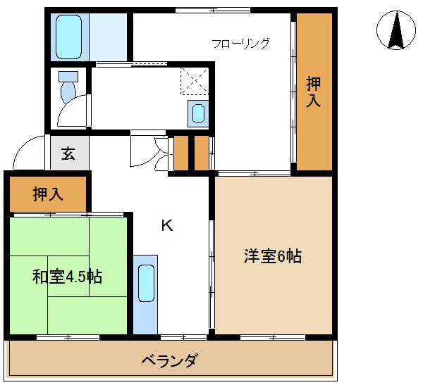 マンションはる(3K/1階)の間取り写真