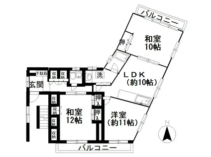 メゾン北馬込(3LDK/2階)の間取り写真