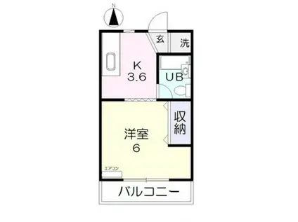 ホワイトメゾンブランセ(1K/2階)の間取り写真