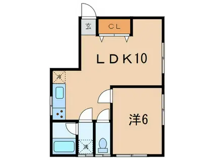 八木HOUSE(1LDK/2階)の間取り写真