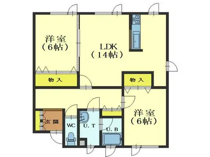コア佐藤(2LDK/3階)の間取り写真