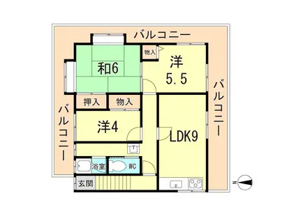 結城ビル(3LDK/3階)の間取り写真
