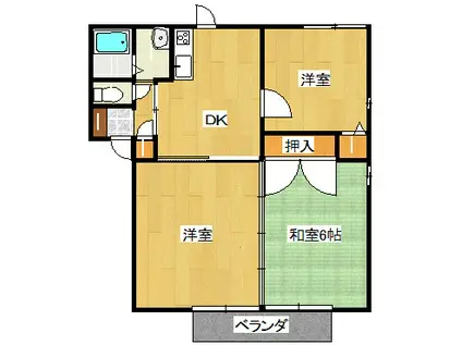 ファミール三枝B(3DK/2階)の間取り写真